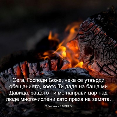 Picture 03 - 2 Летописи 1:9 BULG - Сега, Господи Боже, нека се - Bible Verse Picture
