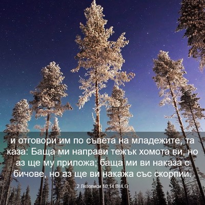 Picture 03 - 2 Летописи 10:14 BULG - и отговори им по съвета на - Bible Verse Picture