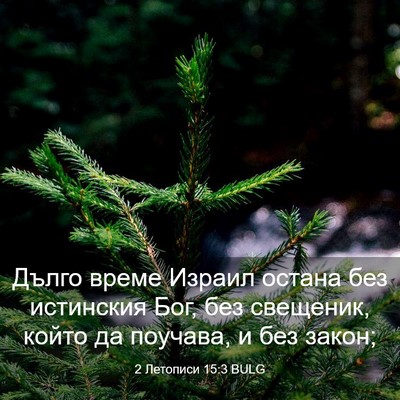 Picture 03 - 2 Летописи 15:3 BULG - Дълго време Израил остана - Bible Verse Picture