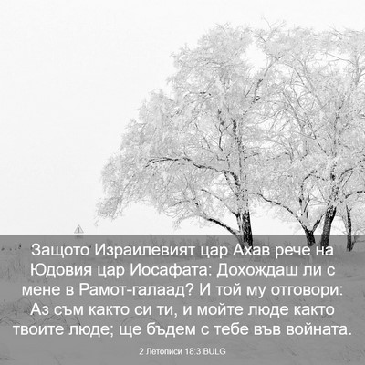 Picture 03 - 2 Летописи 18:3 BULG - Защото Израилевият цар - Bible Verse Picture