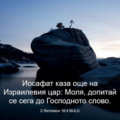 Picture 03 - 2 Летописи 18:4 BULG - Иосафат каза още на - Bible Verse Picture