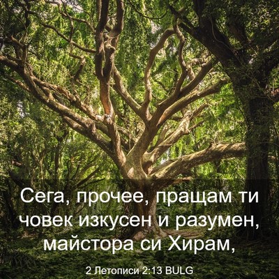 Picture 03 - 2 Летописи 2:13 BULG - Сега, прочее, пращам ти - Bible Verse Picture