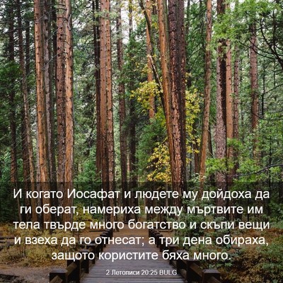Picture 03 - 2 Летописи 20:25 BULG - И когато Иосафат и людете - Bible Verse Picture