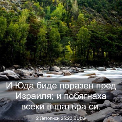 Picture 03 - 2 Летописи 25:22 BULG - И Юда биде поразен пред - Bible Verse Picture