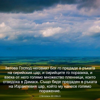 Picture 03 - 2 Летописи 28:5 BULG - Затова Господ неговият Бог - Bible Verse Picture