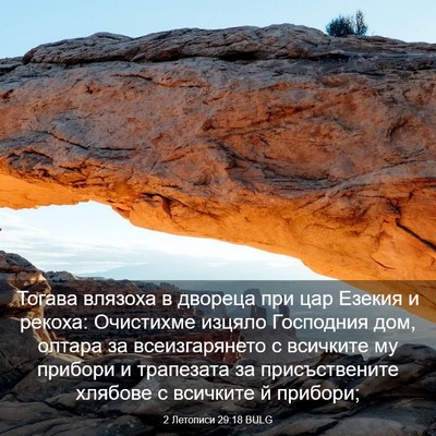 Picture 03 - 2 Летописи 29:18 BULG - Тогава влязоха в двореца - Bible Verse Picture