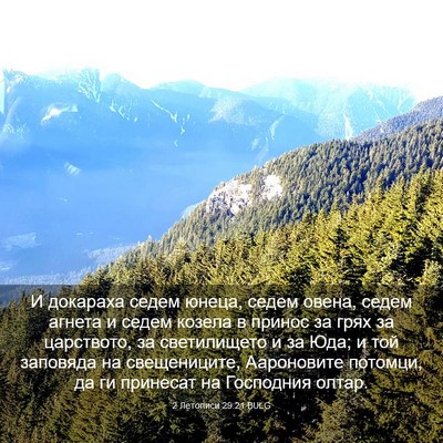 Picture 03 - 2 Летописи 29:21 BULG - И докараха седем юнеца, - Bible Verse Picture