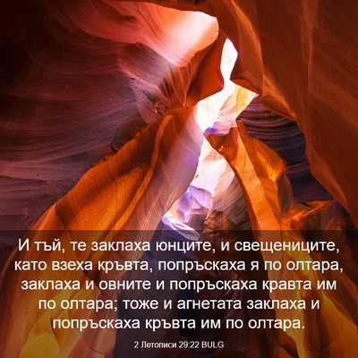 Picture 03 - 2 Летописи 29:22 BULG - И тъй, те заклаха юнците, и - Bible Verse Picture