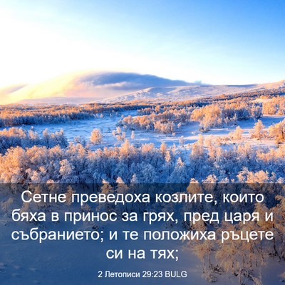 Picture 03 - 2 Летописи 29:23 BULG - Сетне преведоха козлите, - Bible Verse Picture