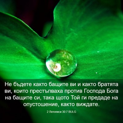 Picture 03 - 2 Летописи 30:7 BULG - Не бъдете както бащите ви и - Bible Verse Picture
