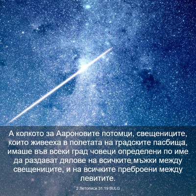Picture 03 - 2 Летописи 31:19 BULG - А колкото за Аароновите - Bible Verse Picture