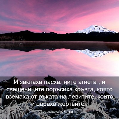 Picture 03 - 2 Летописи 35:11 BULG - И заклаха пасхалните - Bible Verse Picture
