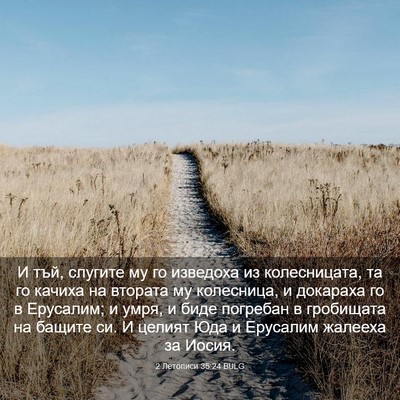 Picture 03 - 2 Летописи 35:24 BULG - И тъй, слугите му го - Bible Verse Picture