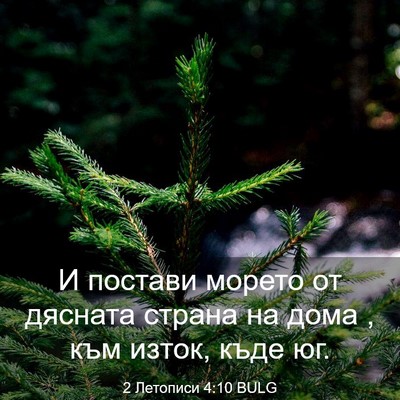 Picture 03 - 2 Летописи 4:10 BULG - И постави морето от - Bible Verse Picture