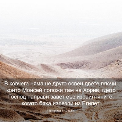 Picture 03 - 2 Летописи 5:10 BULG - В ковчега нямаше друго - Bible Verse Picture