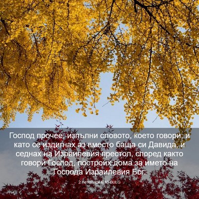 Picture 03 - 2 Летописи 6:10 BULG - Господ прочее, изпълни - Bible Verse Picture