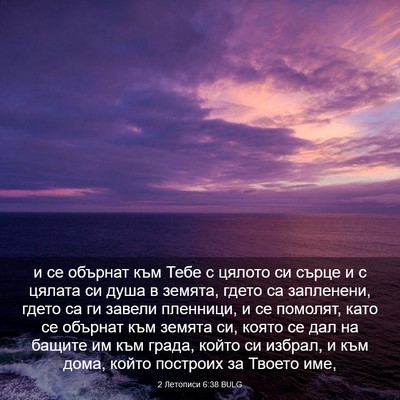 Picture 03 - 2 Летописи 6:38 BULG - и се обърнат към Тебе с - Bible Verse Picture