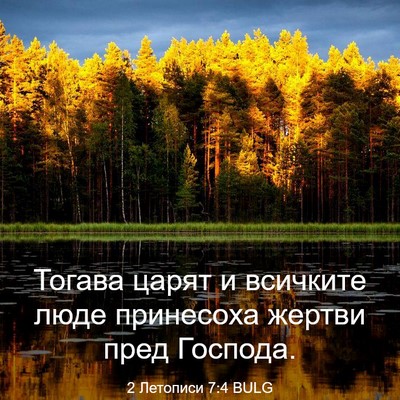 Picture 03 - 2 Летописи 7:4 BULG - Тогава царят и всичките - Bible Verse Picture