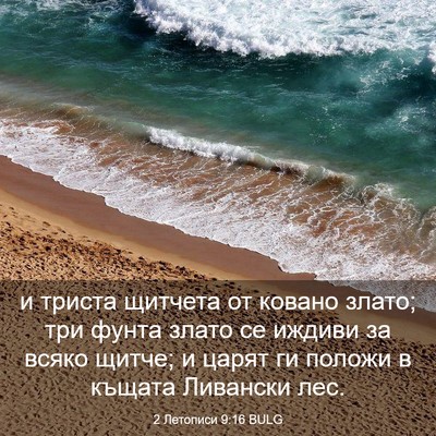 Picture 03 - 2 Летописи 9:16 BULG - и триста щитчета от ковано - Bible Verse Picture