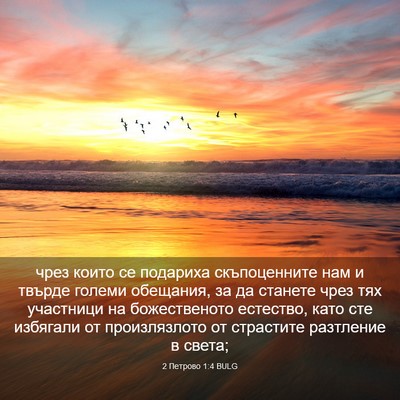 Picture 03 - 2 Петрово 1:4 BULG - чрез които се подариха - Bible Verse Picture