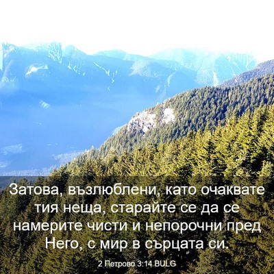 Picture 03 - 2 Петрово 3:14 BULG - Затова, възлюблени, като - Bible Verse Picture