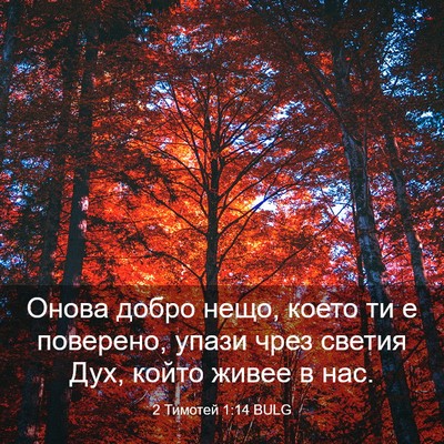 Picture 03 - 2 Тимотей 1:14 BULG - Онова добро нещо, което ти - Bible Verse Picture