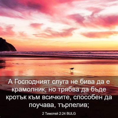 Picture 03 - 2 Тимотей 2:24 BULG - А Господният слуга не бива - Bible Verse Picture