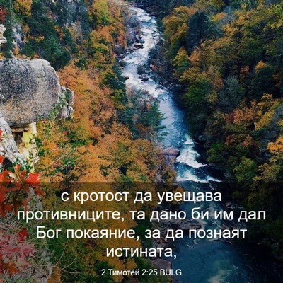 Picture 03 - 2 Тимотей 2:25 BULG - с кротост да увещава - Bible Verse Picture