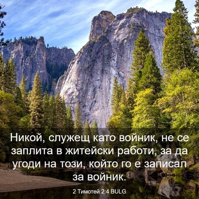Picture 03 - 2 Тимотей 2:4 BULG - Никой, служещ като войник, - Bible Verse Picture