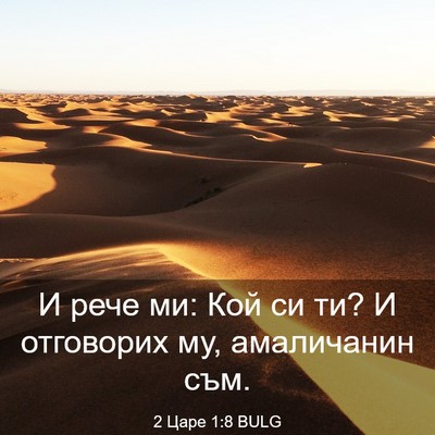 Picture 03 - 2 Царе 1:8 BULG - И рече ми: Кой си ти? И - Bible Verse Picture