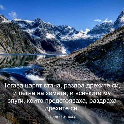 Picture 03 - 2 Царе 13:31 BULG - Тогава царят стана, раздра - Bible Verse Picture