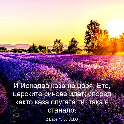 Picture 03 - 2 Царе 13:35 BULG - И Ионадав каза на царя: Ето, - Bible Verse Picture