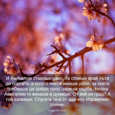 Picture 03 - 2 Царе 15:2 BULG - И Авесалом ставаше рано, та - Bible Verse Picture