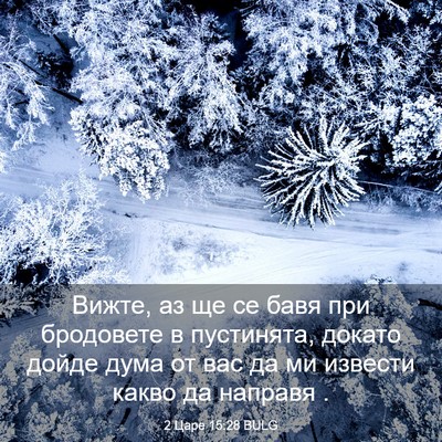 Picture 03 - 2 Царе 15:28 BULG - Вижте, аз ще се бавя при - Bible Verse Picture