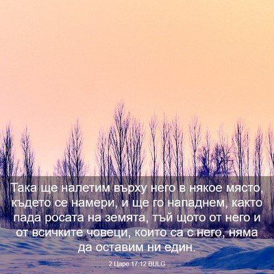 Picture 03 - 2 Царе 17:12 BULG - Така ще налетим върху него - Bible Verse Picture