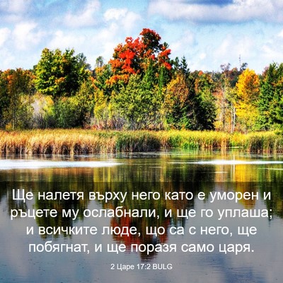 Picture 03 - 2 Царе 17:2 BULG - Ще налетя върху него като е - Bible Verse Picture
