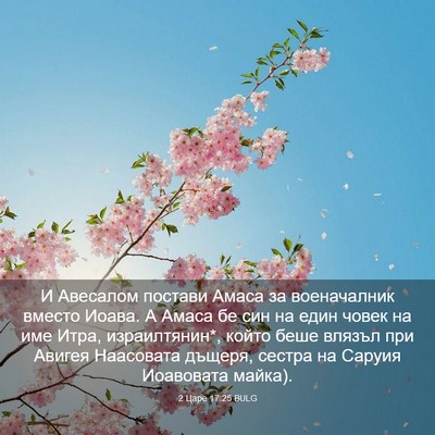 Picture 03 - 2 Царе 17:25 BULG - И Авесалом постави Амаса - Bible Verse Picture