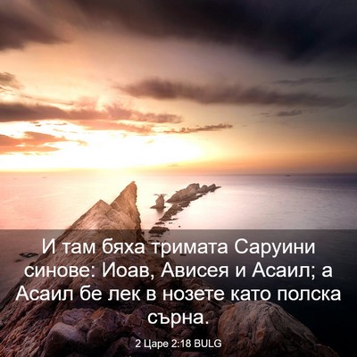 Picture 03 - 2 Царе 2:18 BULG - И там бяха тримата Саруини - Bible Verse Picture