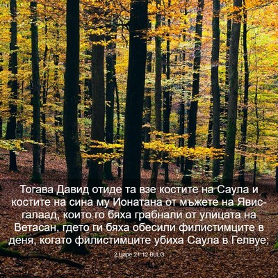 Picture 03 - 2 Царе 21:12 BULG - Тогава Давид отиде та взе - Bible Verse Picture