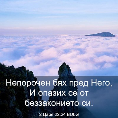 Picture 03 - 2 Царе 22:24 BULG - Непорочен бях пред Него, И - Bible Verse Picture