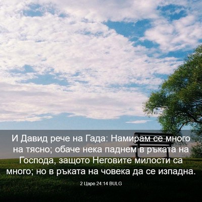 Picture 03 - 2 Царе 24:14 BULG - И Давид рече на Гада: - Bible Verse Picture