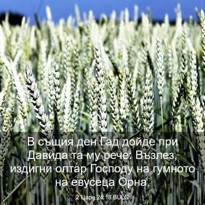 Picture 03 - 2 Царе 24:18 BULG - В същия ден Гад дойде при - Bible Verse Picture
