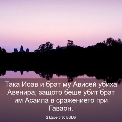 Picture 03 - 2 Царе 3:30 BULG - Така Иоав и брат му Ависей - Bible Verse Picture