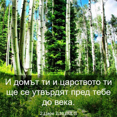 Picture 03 - 2 Царе 7:16 BULG - И домът ти и царството ти - Bible Verse Picture