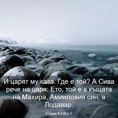 Picture 03 - 2 Царе 9:4 BULG - И царят му каза. Где е той? А - Bible Verse Picture