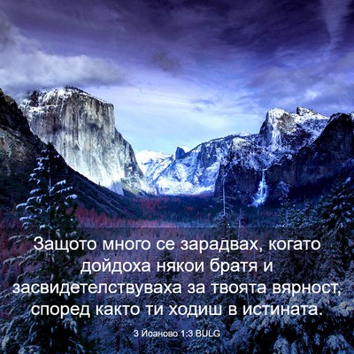 Picture 03 - 3 Йоаново 1:3 BULG - Защото много се зарадвах, - Bible Verse Picture