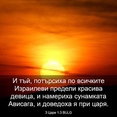 Picture 03 - 3 Царе 1:3 BULG - И тъй, потърсиха по - Bible Verse Picture