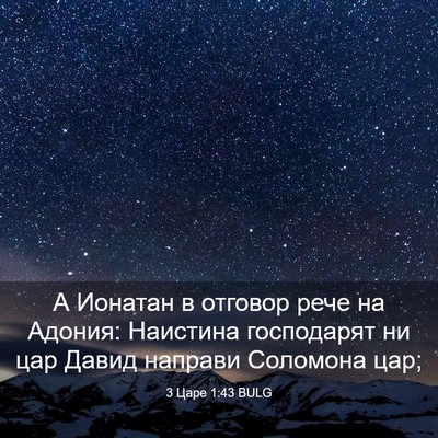 Picture 03 - 3 Царе 1:43 BULG - А Ионатан в отговор рече на - Bible Verse Picture