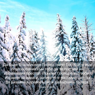 Picture 03 - 3 Царе 10:9 BULG - Да бъде благословен Господ - Bible Verse Picture