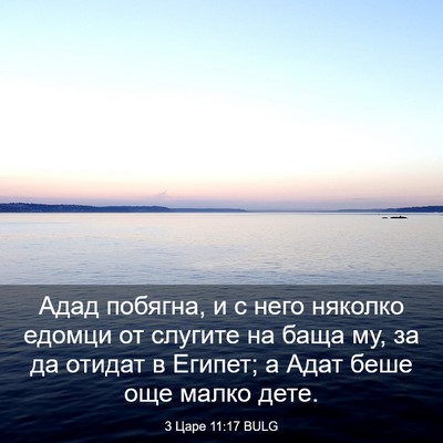 Picture 03 - 3 Царе 11:17 BULG - Адад побягна, и с него - Bible Verse Picture